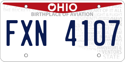 OH license plate FXN4107