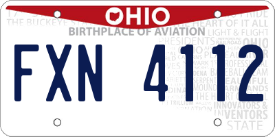 OH license plate FXN4112