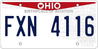 OH license plate FXN4116