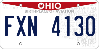 OH license plate FXN4130
