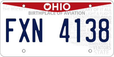 OH license plate FXN4138