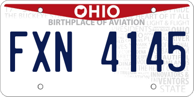 OH license plate FXN4145