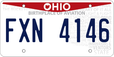 OH license plate FXN4146