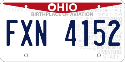 OH license plate FXN4152