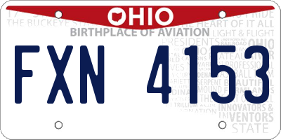 OH license plate FXN4153