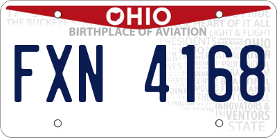 OH license plate FXN4168