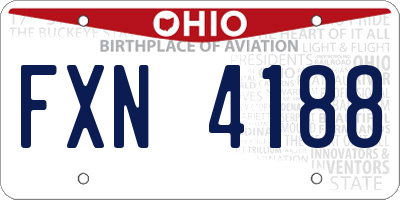 OH license plate FXN4188