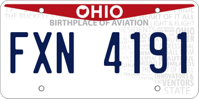 OH license plate FXN4191