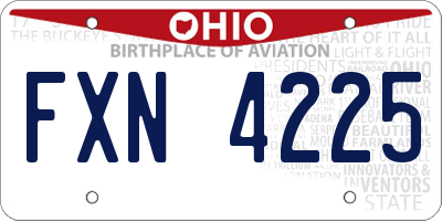 OH license plate FXN4225