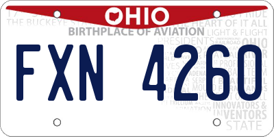 OH license plate FXN4260