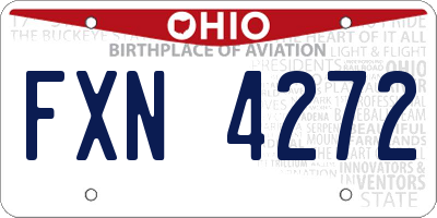 OH license plate FXN4272