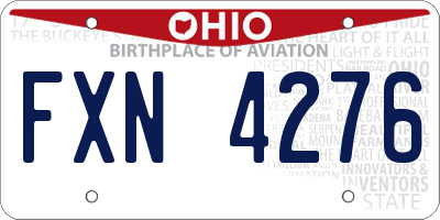 OH license plate FXN4276
