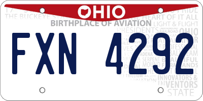 OH license plate FXN4292