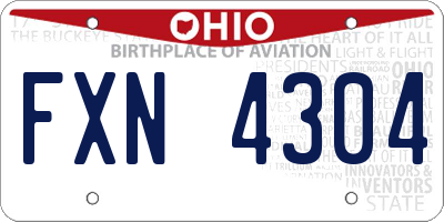 OH license plate FXN4304