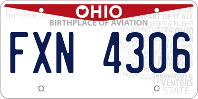 OH license plate FXN4306