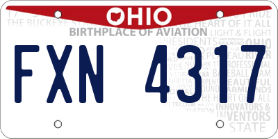 OH license plate FXN4317