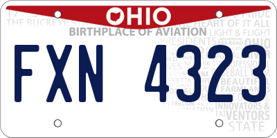OH license plate FXN4323