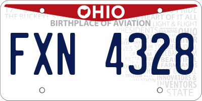 OH license plate FXN4328