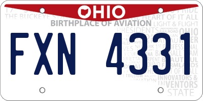 OH license plate FXN4331