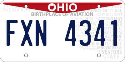 OH license plate FXN4341
