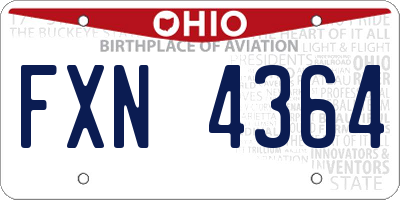 OH license plate FXN4364