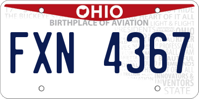 OH license plate FXN4367