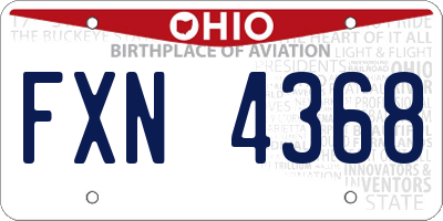 OH license plate FXN4368