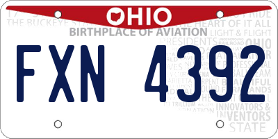 OH license plate FXN4392