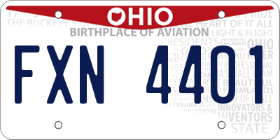 OH license plate FXN4401