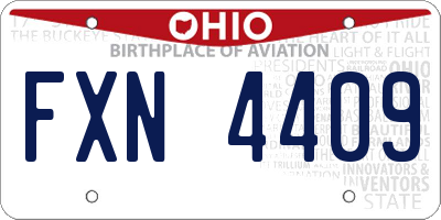 OH license plate FXN4409