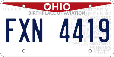 OH license plate FXN4419