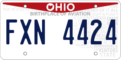 OH license plate FXN4424