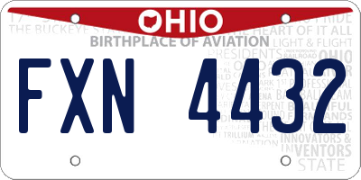 OH license plate FXN4432