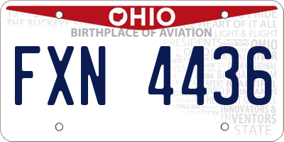 OH license plate FXN4436