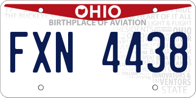 OH license plate FXN4438