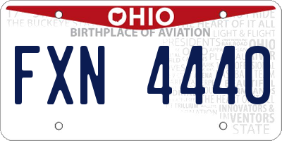 OH license plate FXN4440