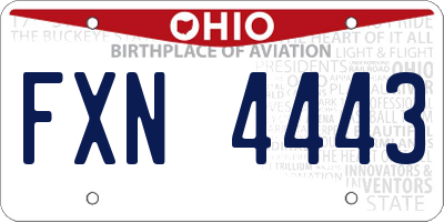 OH license plate FXN4443
