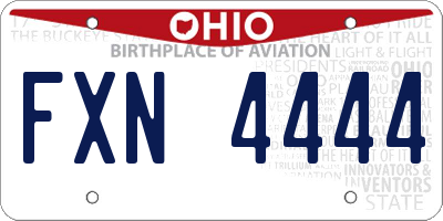 OH license plate FXN4444