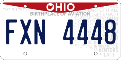 OH license plate FXN4448