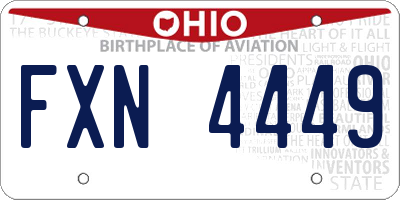 OH license plate FXN4449