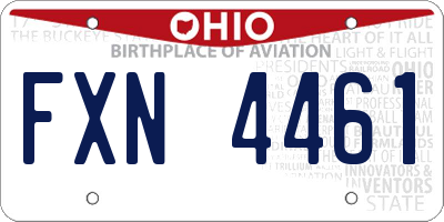 OH license plate FXN4461