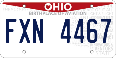 OH license plate FXN4467
