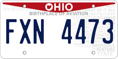OH license plate FXN4473