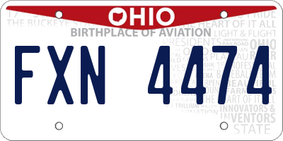 OH license plate FXN4474