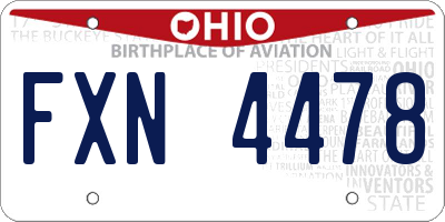 OH license plate FXN4478