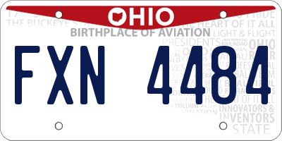 OH license plate FXN4484