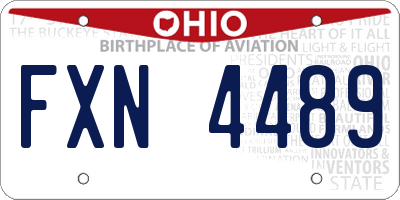 OH license plate FXN4489