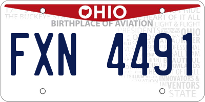 OH license plate FXN4491