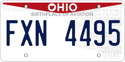 OH license plate FXN4495
