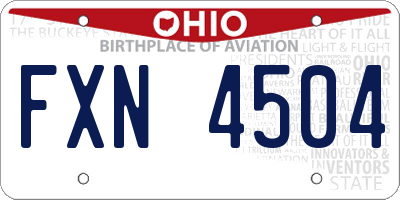OH license plate FXN4504